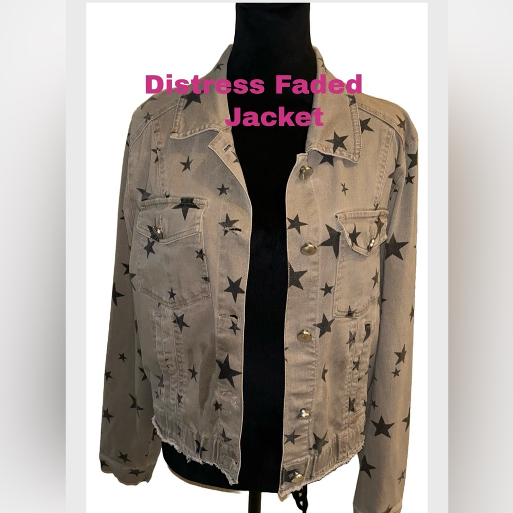 🪖🪖🪖Distressed Vintage Army Green Star Jacket🪖🪖🪖